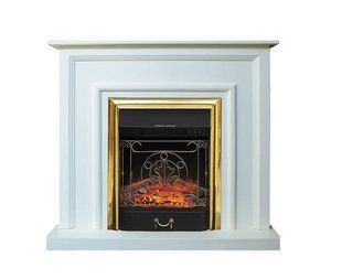 Каминокомплект электрический Dimplex IDaMebel Adele белый с камином Majestic Brass C-AdeleWhMajesticBrass фото