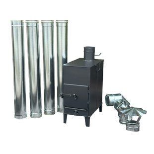 Буржуйка на дровах до 70 м&sup2; Mangalzavod BP/6-ВС_D120. Печь стальная 7 кВт с оцинкованным дымоходом 295х645х715 мм BP/6-ВС_D120 фото
